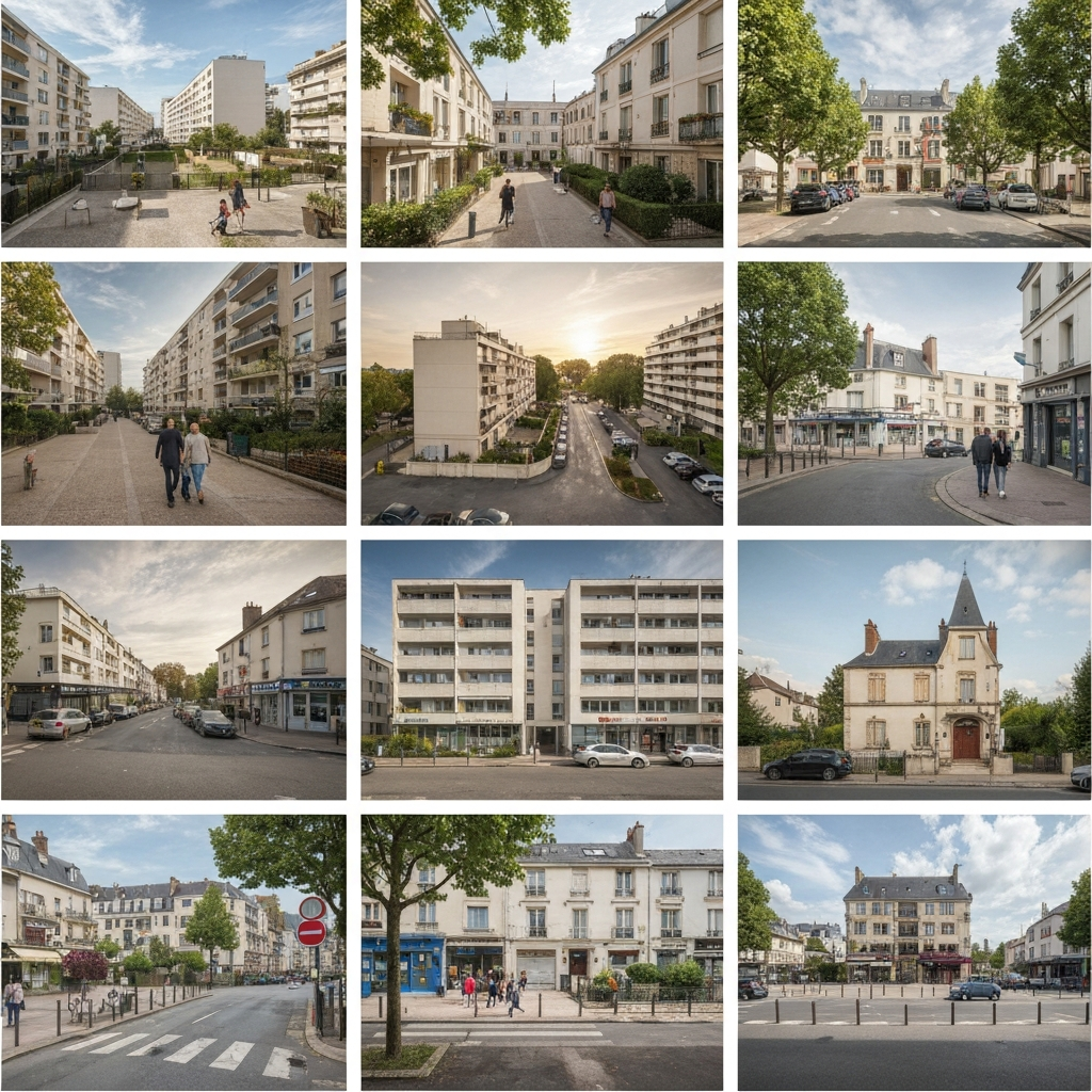 Vue extérieure d'une maison dans la rue de Dublin à Saint-Germain-lès-Corbeil