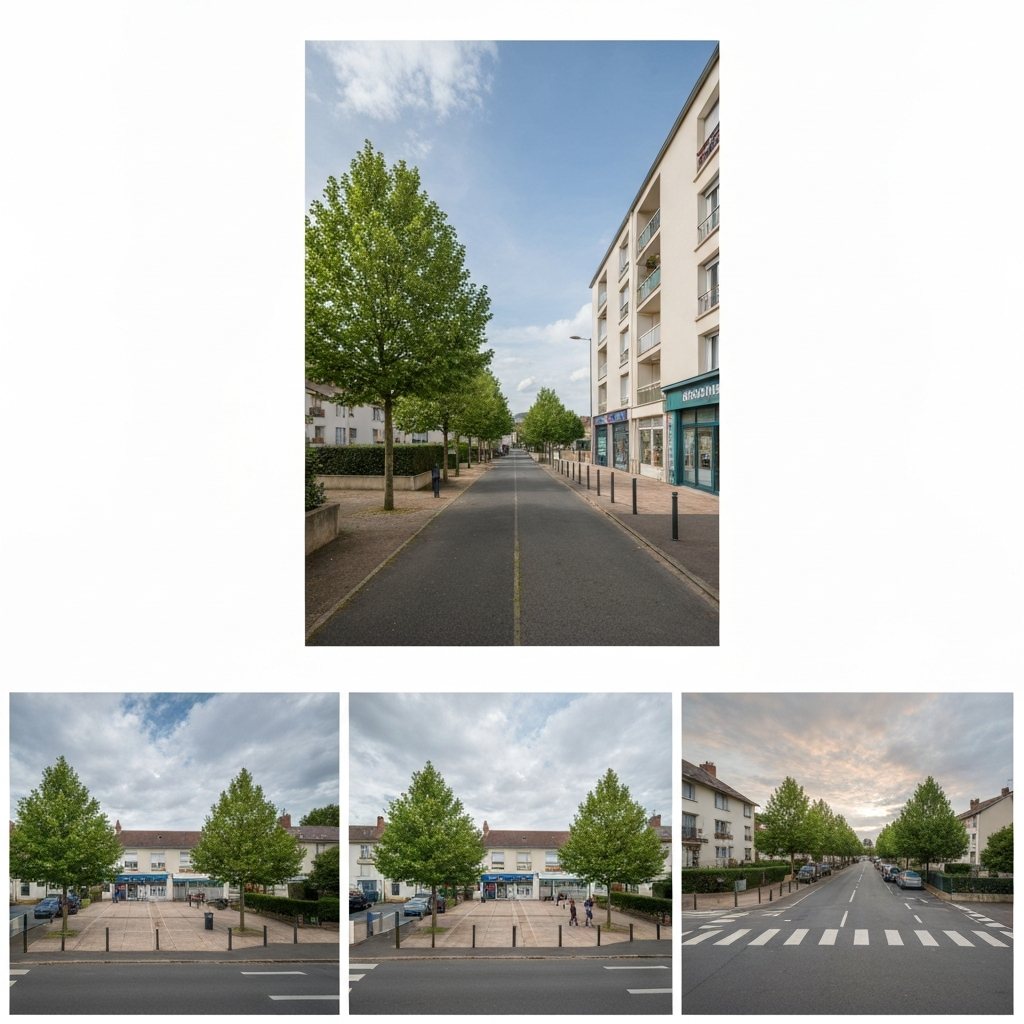 Vue de la rue du Parc des Vergers à Tigery avec une maison en premier plan