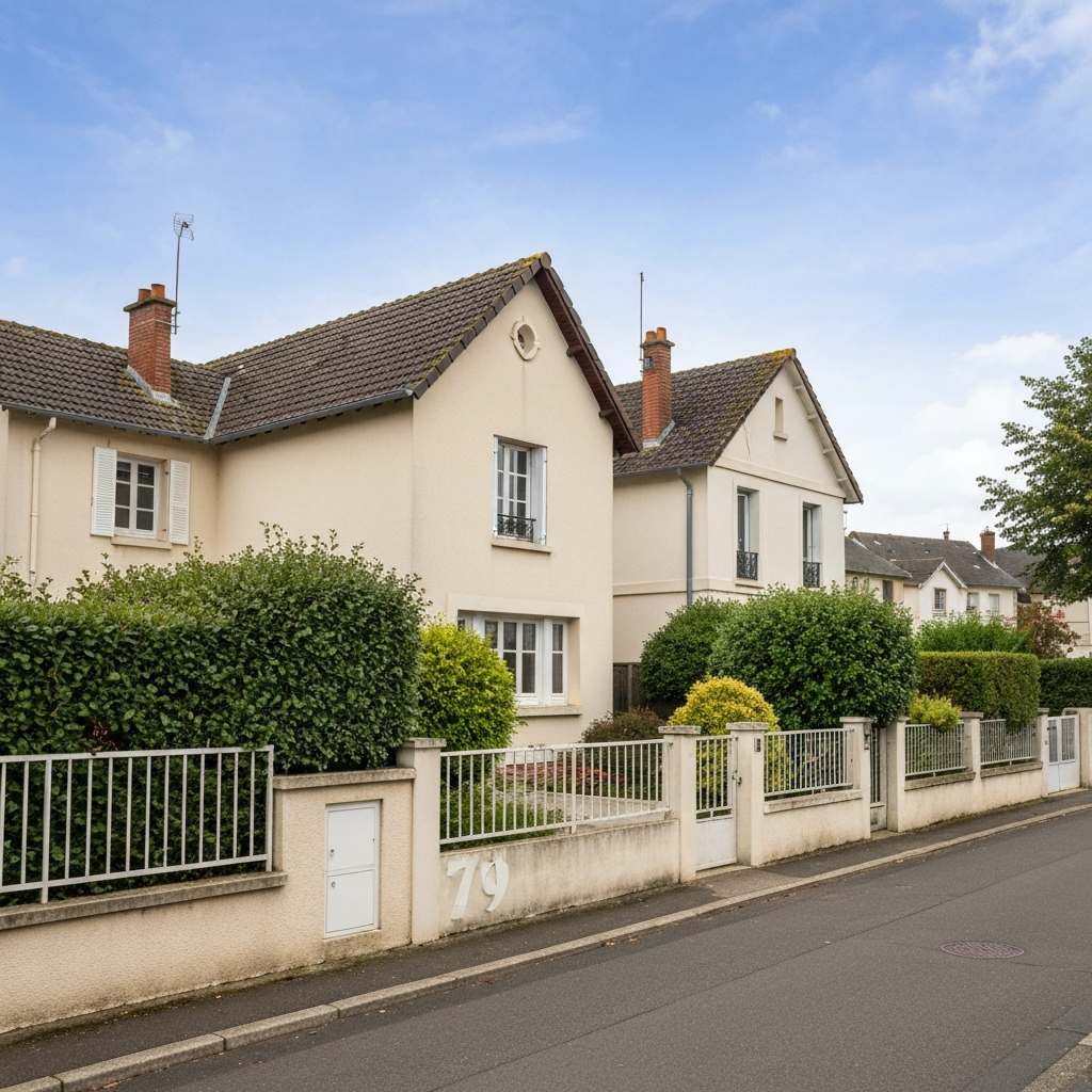 Vue de la maison située rue René Brunet à Tigery pour estimation