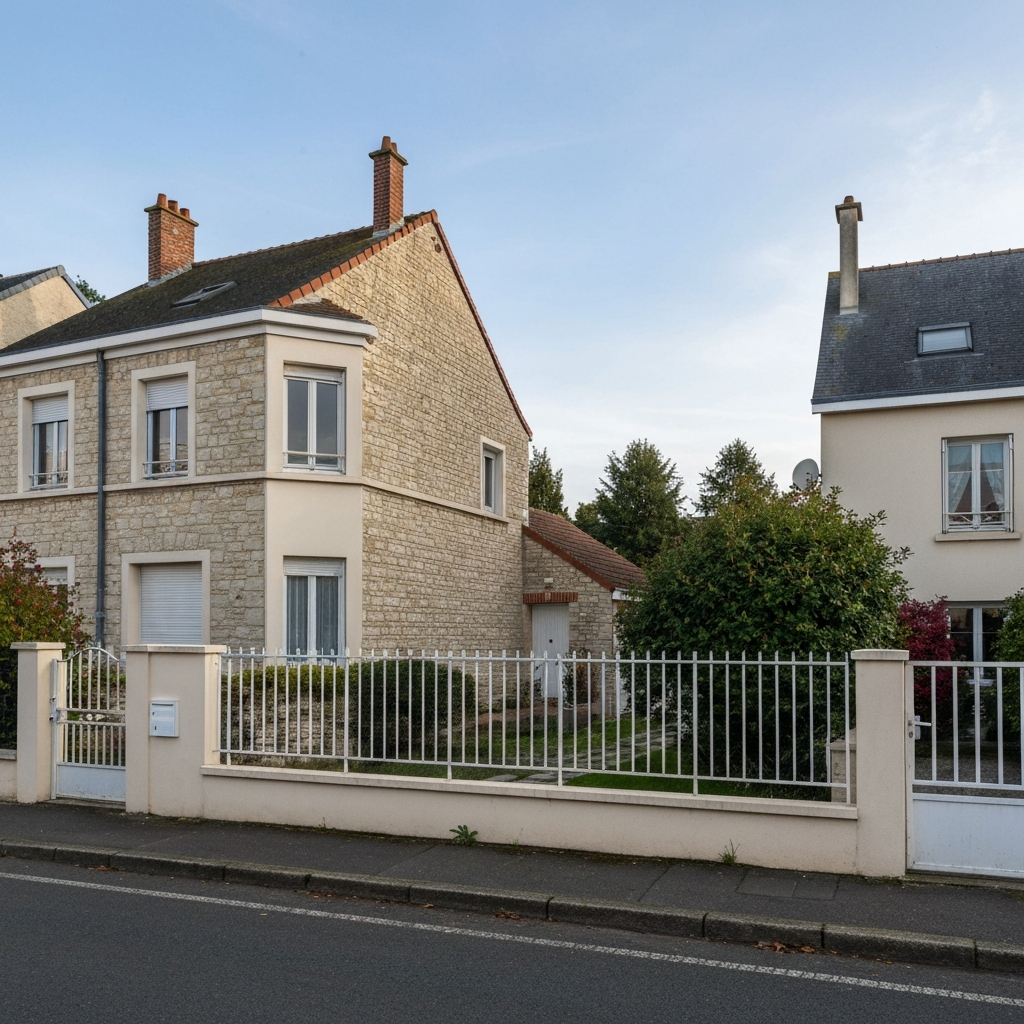 Vue extérieure d'une maison à Tigery sur la route de Sénart, utilisée pour une estimation immobilière