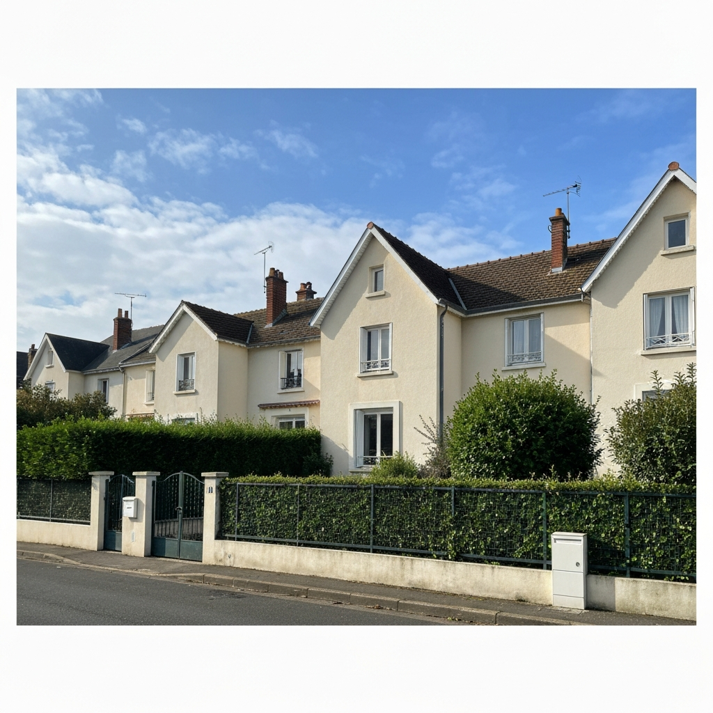 Vue d'une maison située rue des Coquilles à Saint-Germain-lès-Corbeil pour estimation