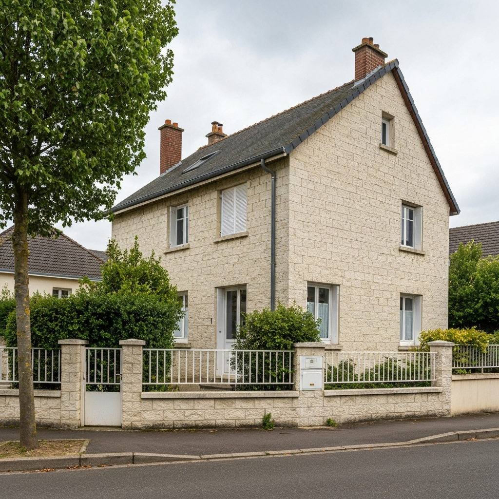 Vue d'une maison située à la Rue du Bicheriot à Tigery, utilisée pour l'estimation immobilière