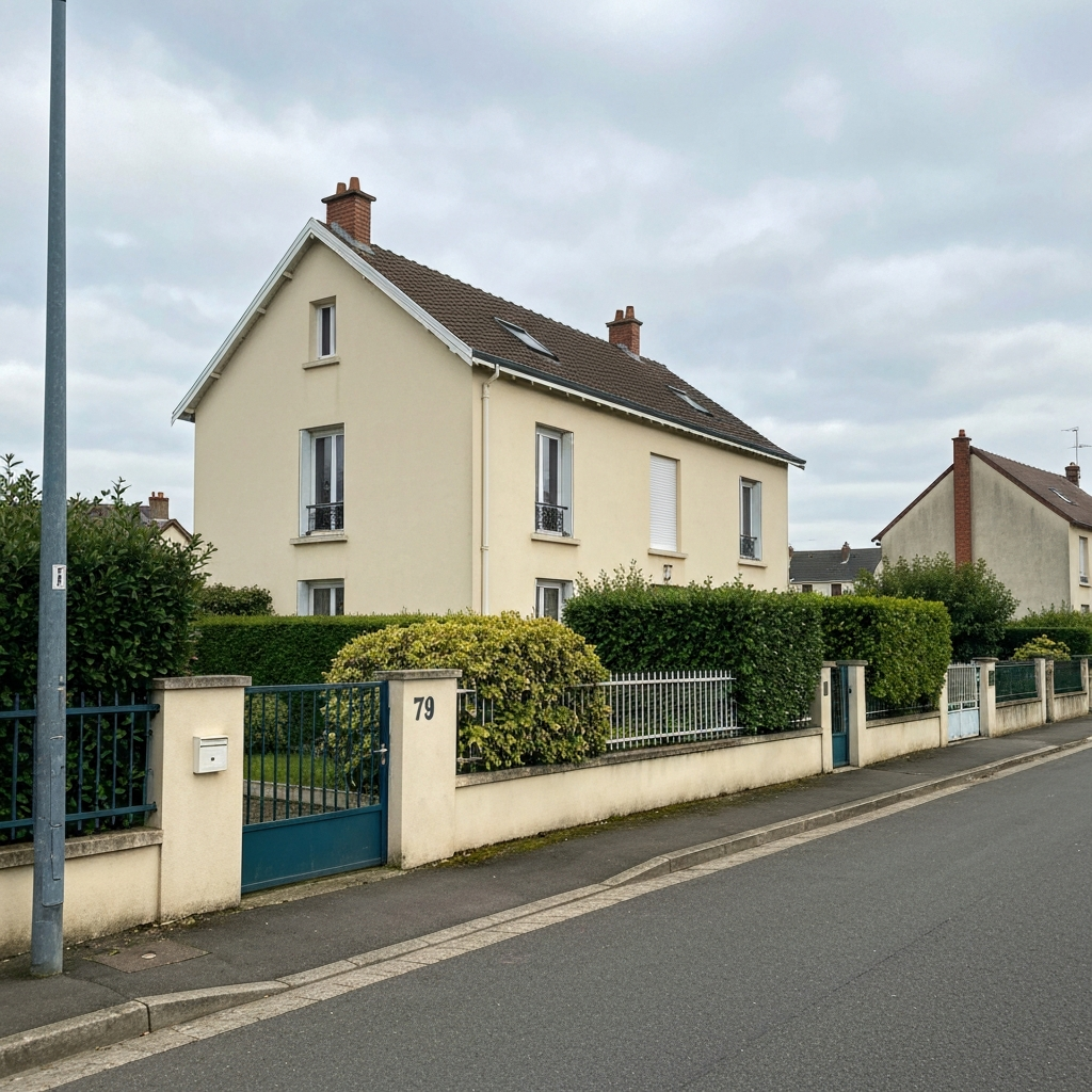 Vue de la maison située sur le chemin du Halage à Morsang-sur-Seine pour estimation