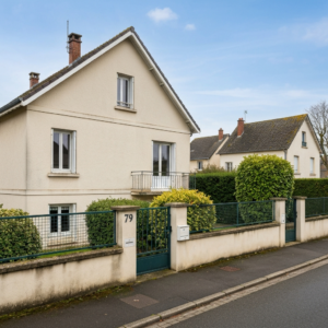 Vue de la maison située rue du Grand Mat à Tigery pour estimation