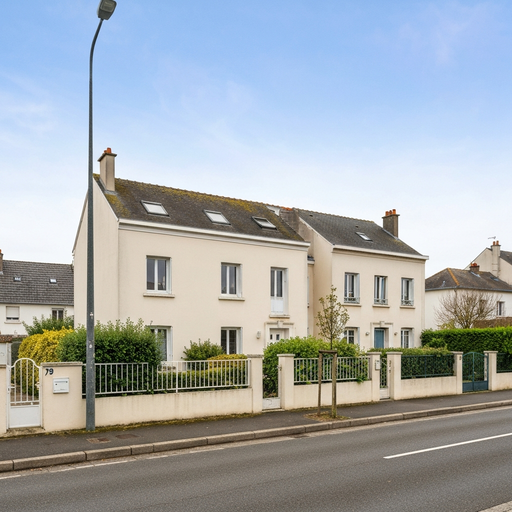 Vue aérienne d'une maison située Allée des Tourterelles à Morsang-sur-Seine