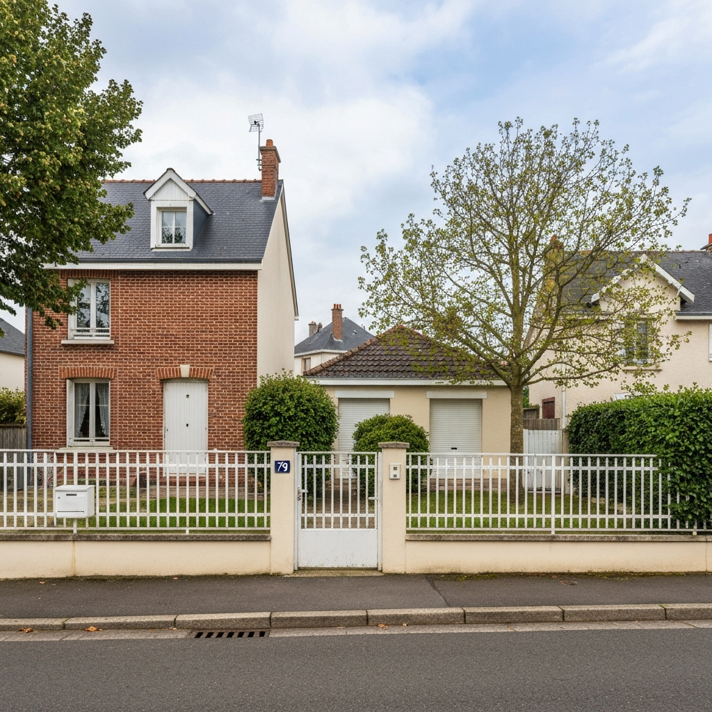 Vue aérienne d'une maison située sur le chemin de la Seine à Morsang-sur-Seine
