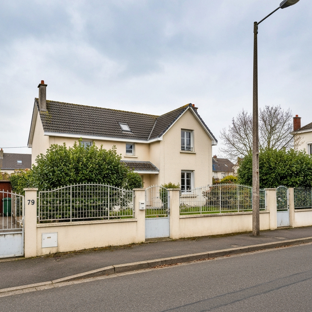 Vue de la maison à estimer située sur la rue du Mat d'Artimon à Tigery