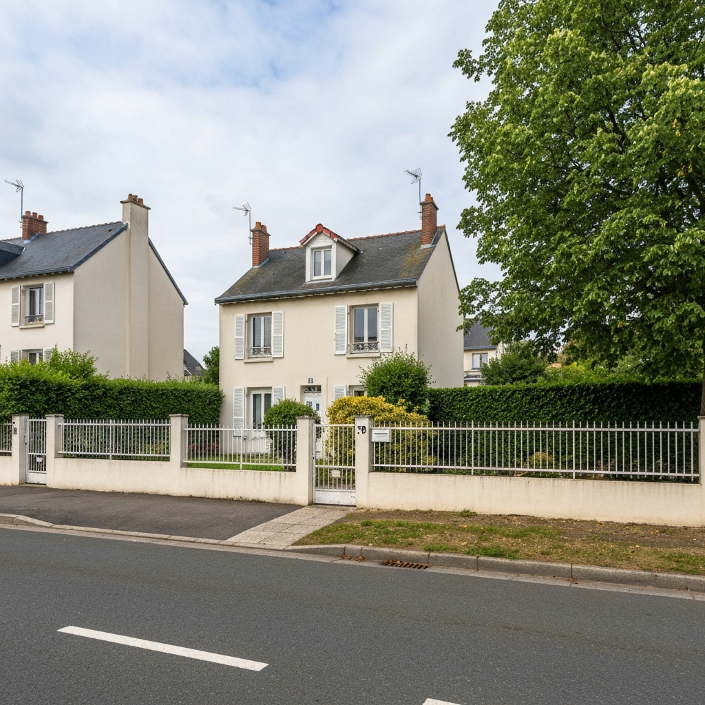 Vue de la maison sur la rue Jean Garaialde à Saint Germain les Corbeil pour estimation