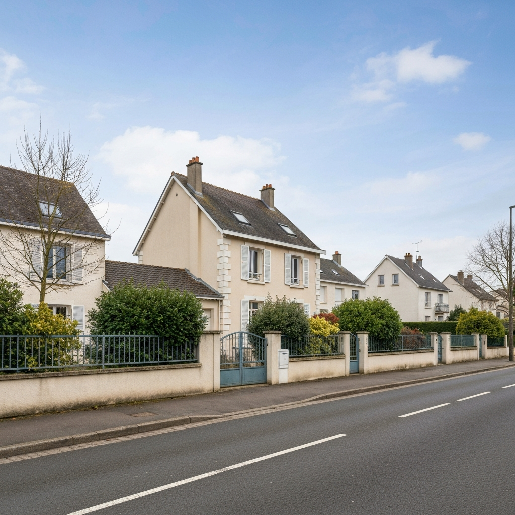 Vue de la maison à estimer sur la Rue Jean Mermoz à Saint-Germain-lès-Corbeil